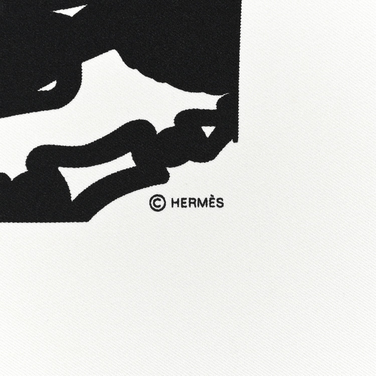 Hermes Silk Brides de Gala en Desordre Scarf 90 White Black 3 of 4