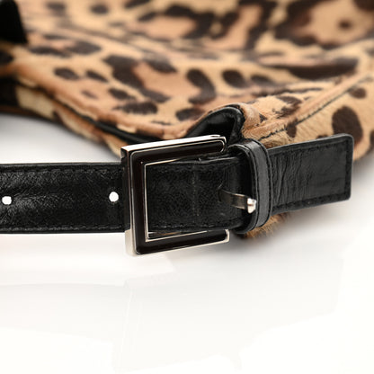 Fendi Calf Hair Leopard Print Shoulder Bag Brown Black 10 of 19