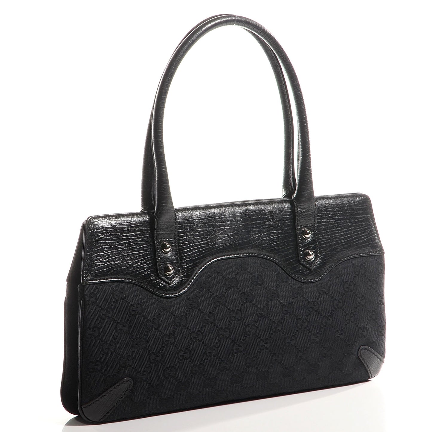 Monogram Horsebit Chain Shoulder Bag Black