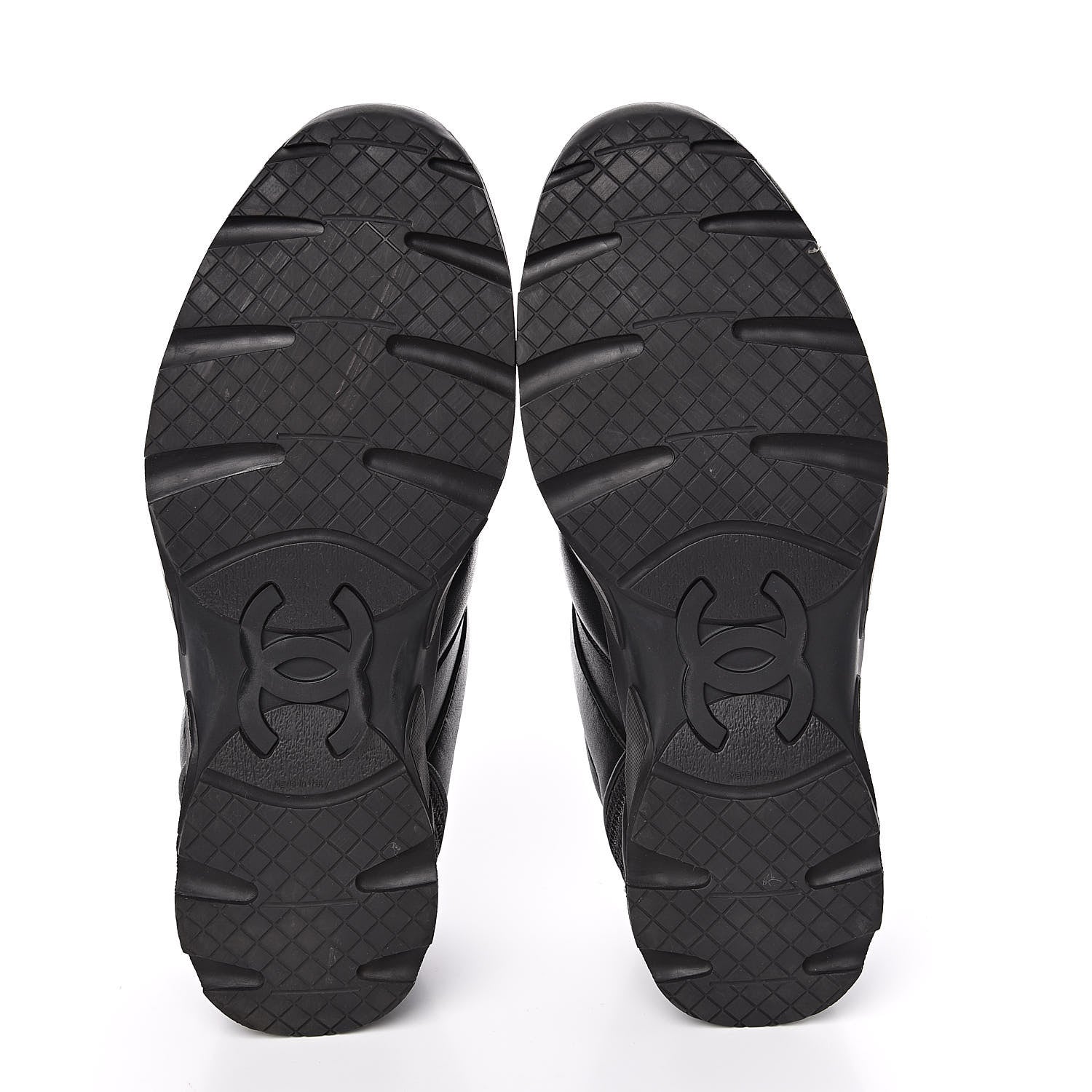 Chanel Calfskin Mens CC Sneakers 44 Black 5 of 9