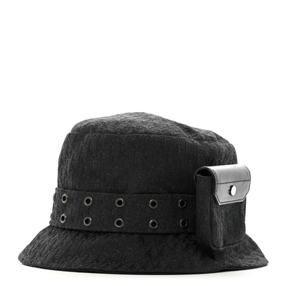 Christian Dior Polyester Cotton Monogram Trotter Bucket Hat 58 Black 1 of 10