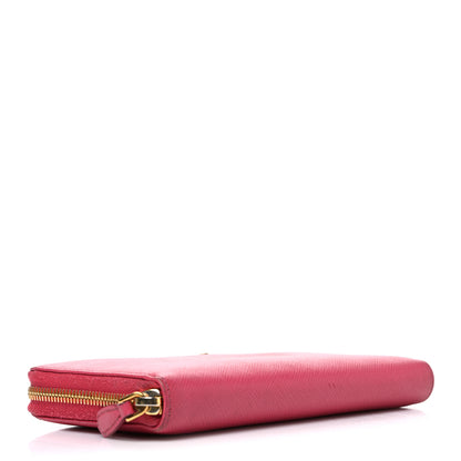 Prada Saffiano Metal Zip Around Wallet Peonia 4 of 9