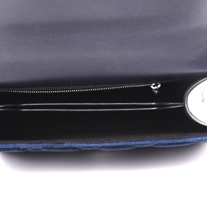 Alexander McQueen Velvet Quilted Knuckle Duster Shoulder Bag Oltremare Night Blue 5 of 10