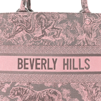Christian Dior Canvas Embroidered Medium Dioriviera Toile De Jouy Book Tote Pink Grey 12 of 12
