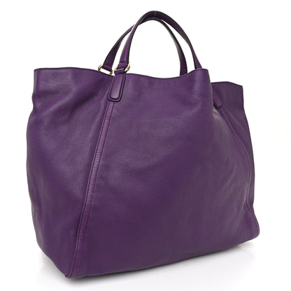 Gucci Pebbled Calfskin Large Soho Shoulder Bag Shine Purple 3 of 11