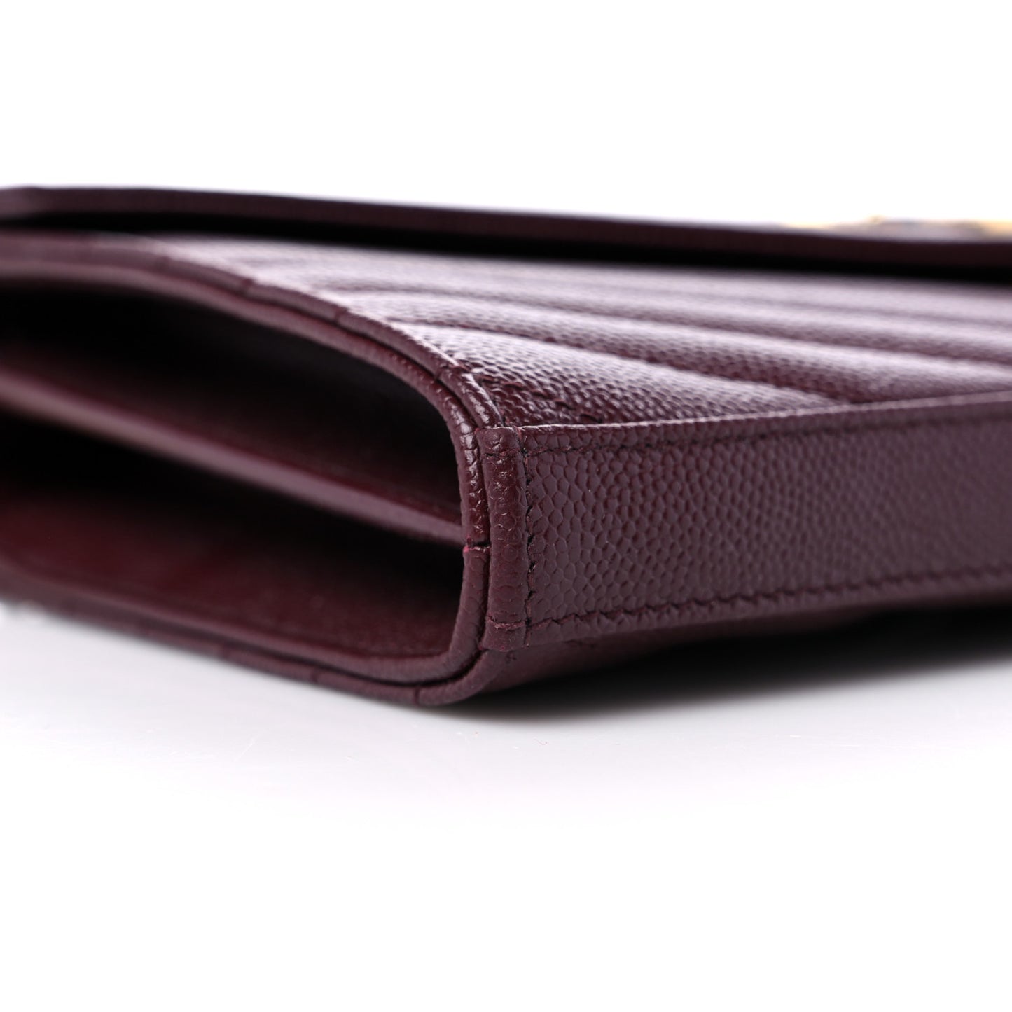 Grain De Poudre Matelasse Chevron Monogram Chain Wallet Rouge Legion