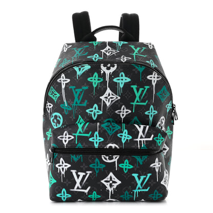 Louis Vuitton Monogram Eclipse LV Graffiti Discovery Backpack Green Lights 1 of 10