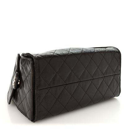 Chanel Shiny Crumpled Calfskin Quilted Small Chanel 25 Handbag Dark Brown 4 of 10