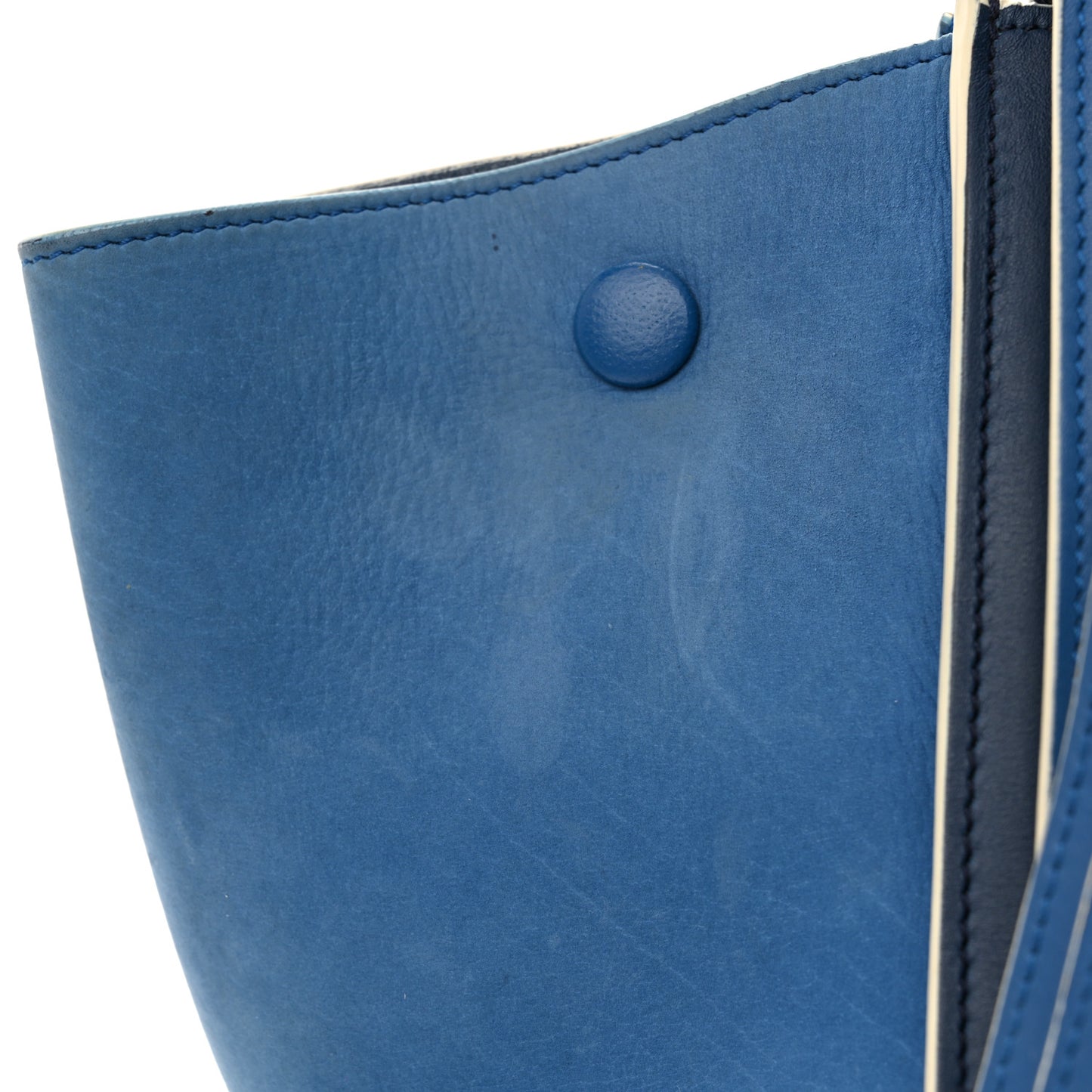 Smooth Calfskin Suede Small Trapeze Turquoise