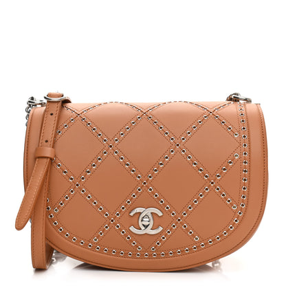 Chanel Calfskin Coco Eyelets Small Flap Bag Camel 1 of 10
