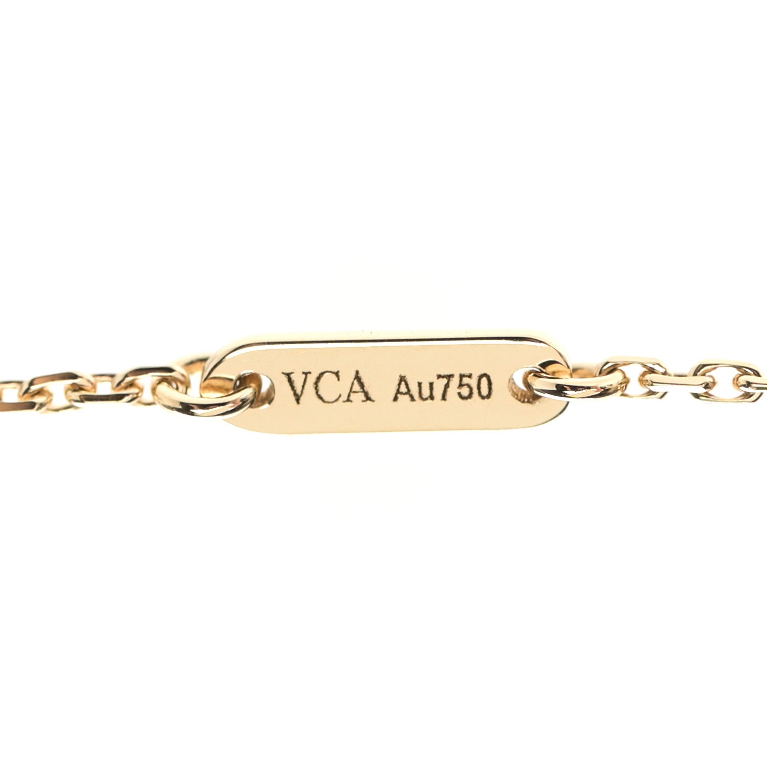 Van Cleef & Arpels 18K Yellow Gold Mother of Pearl Sweet Alhambra Pendant Necklace 5 of 7