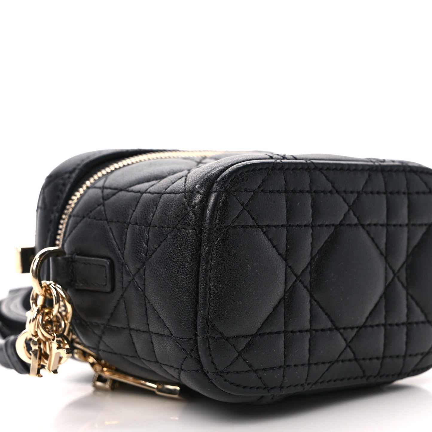 Lambskin Cannage Micro Lady Dior Vanity Case Black