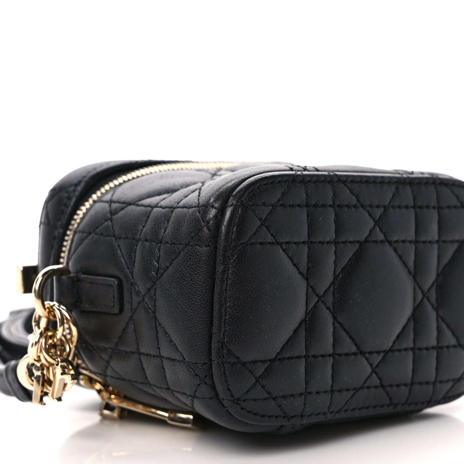 Christian Dior Lambskin Cannage Micro Lady Dior Vanity Case Black 7 of 9