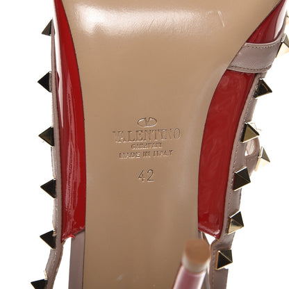 Valentino Garavani Patent Rockstud Ankle Strap Pumps 42 Red Poudre 7 of 12