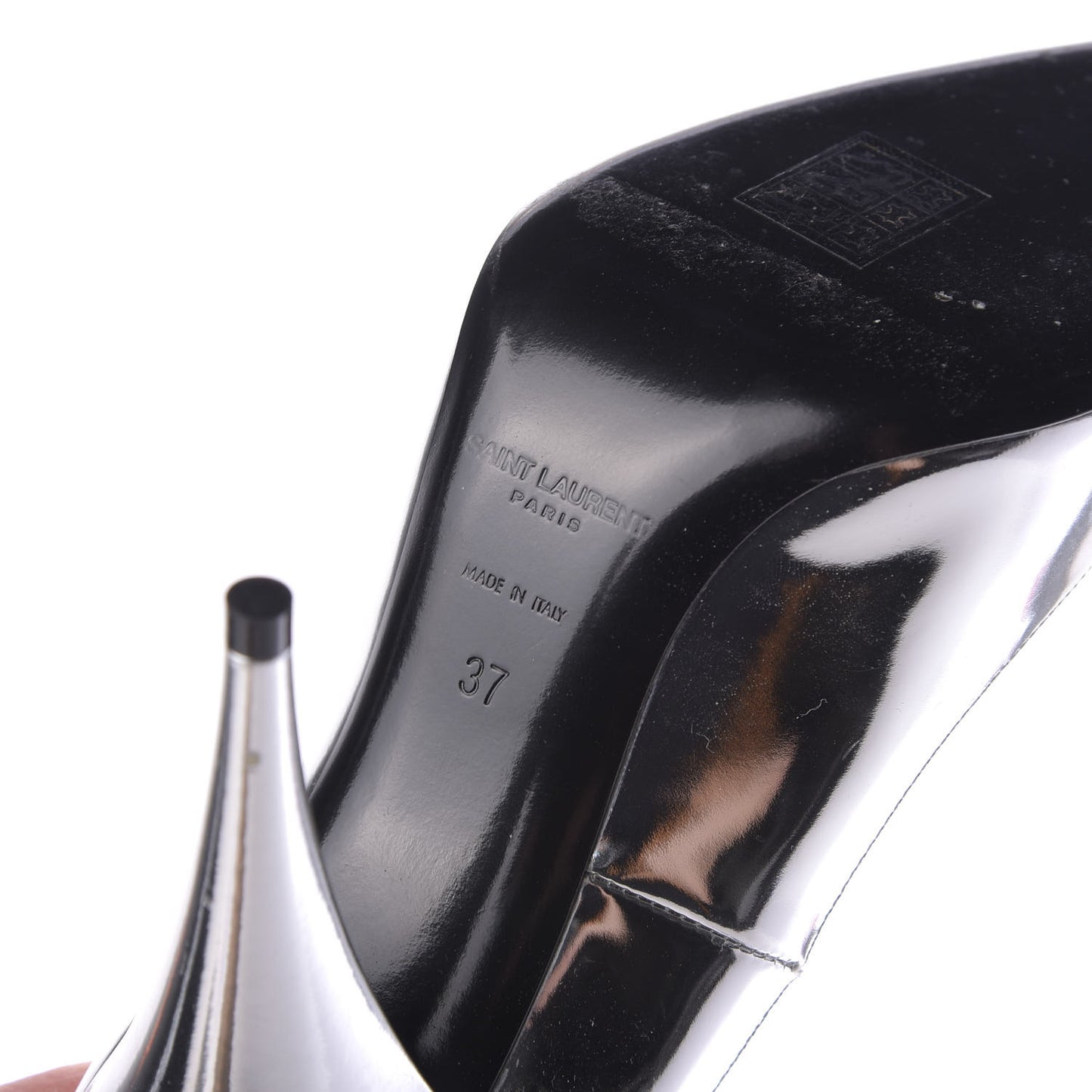 Calfskin Kiki 100 Pumps 37 Silver