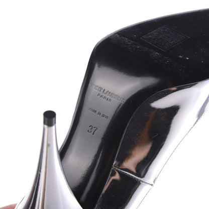 Saint Laurent Calfskin Kiki 100 Pumps 37 Silver 10 of 13