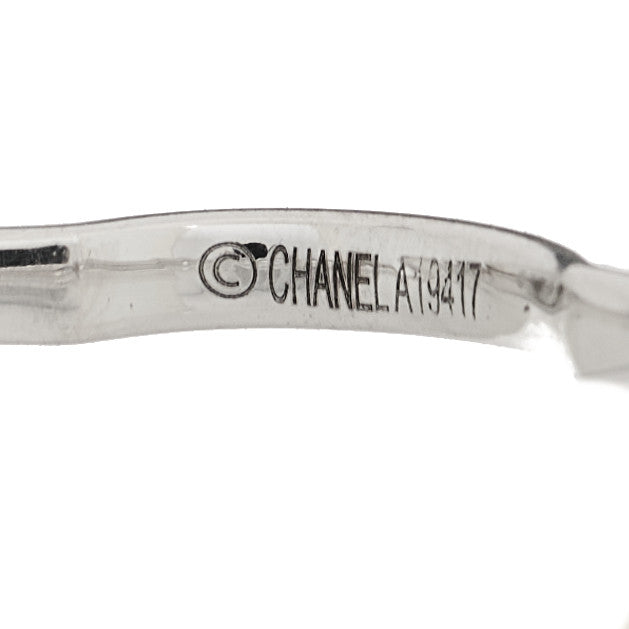Chanel 18K White Gold Diamond Camellia Band Ring 52 6 6 of 7