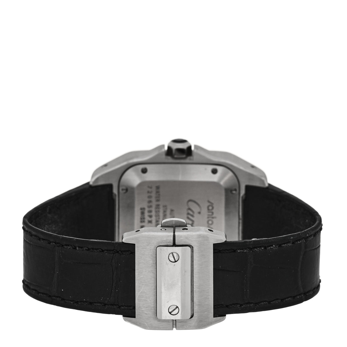 Cartier Stainless Steel Alligator 33mm Santos 100 Automatic Watch 3 of 5