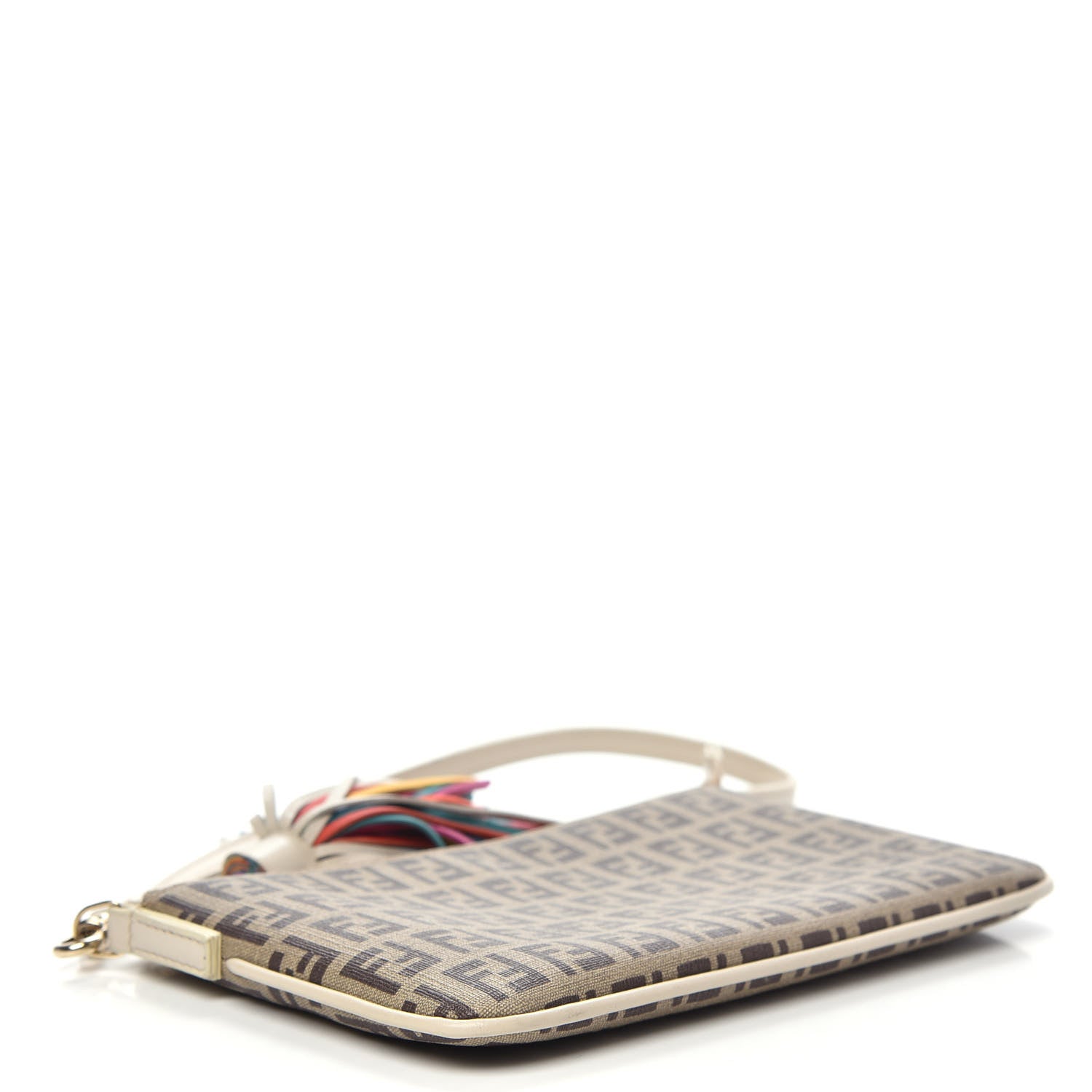 Fendi Zucchino Spalmati Pochette Tan 4 of 12