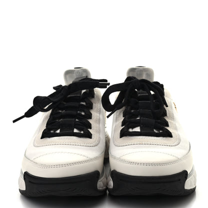 Chanel Velvet Calfskin Mixed Fibers CC Sneakers 38 Ivory Black 2 of 7