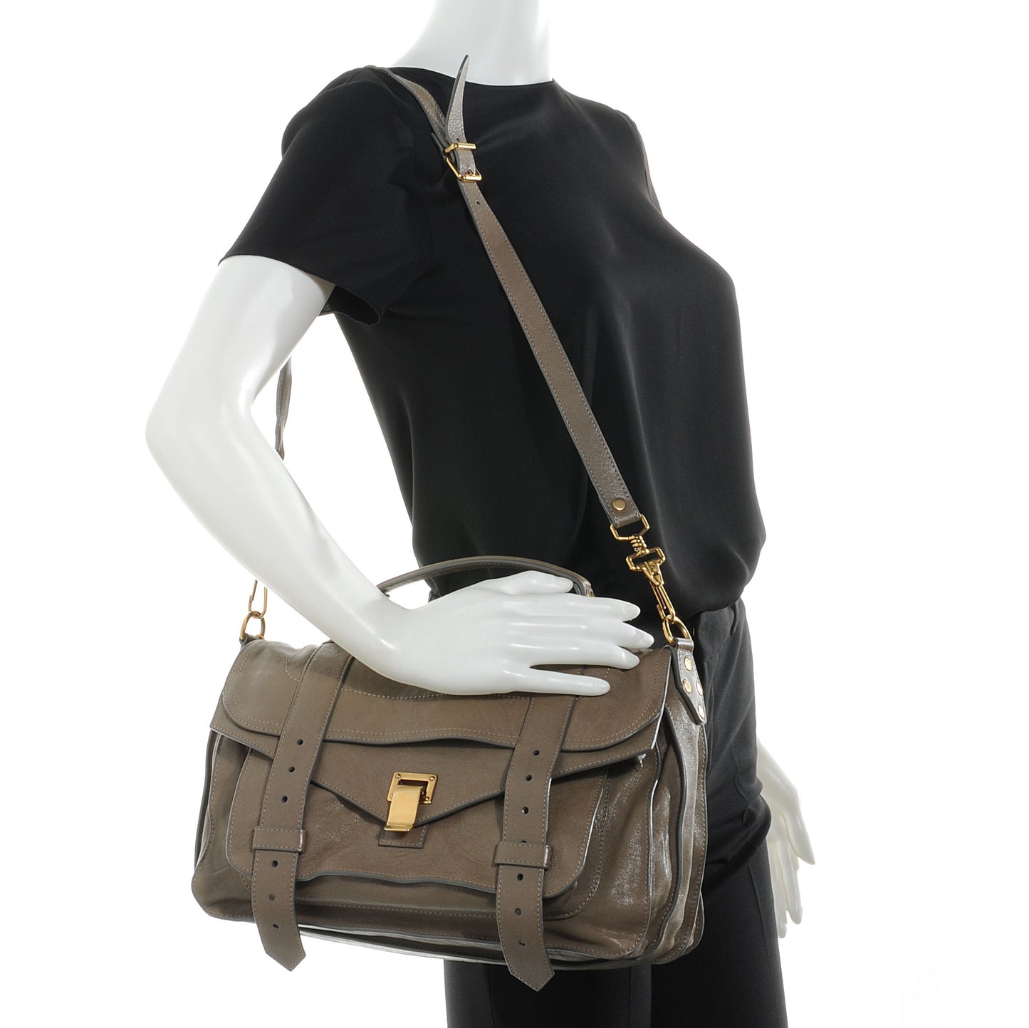 Lambskin PS1 Medium Satchel Smoke