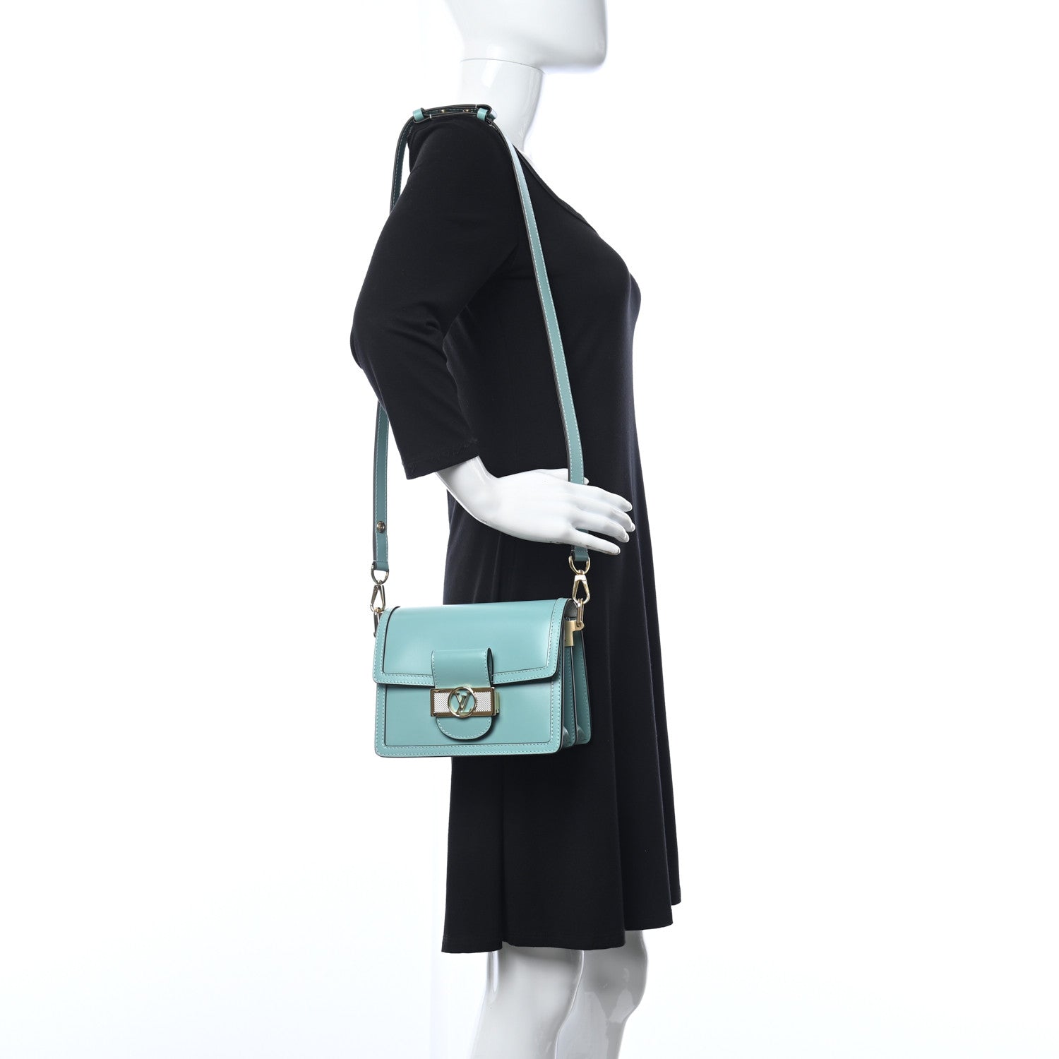 Louis Vuitton Smooth Calfskin Dauphine Mini Blue 2 of 9