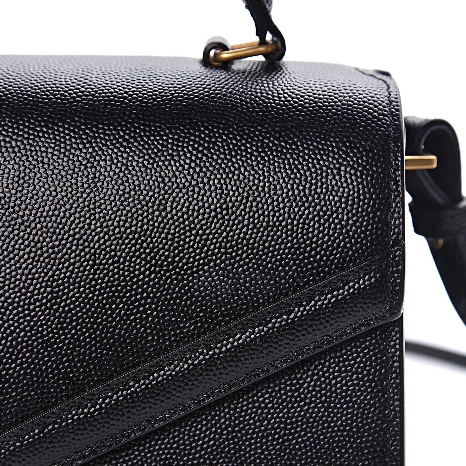 Saint Laurent Grain de Poudre Medium Classic Monogram Cassandra Top Handle Black Rouge Legion 9 of 13