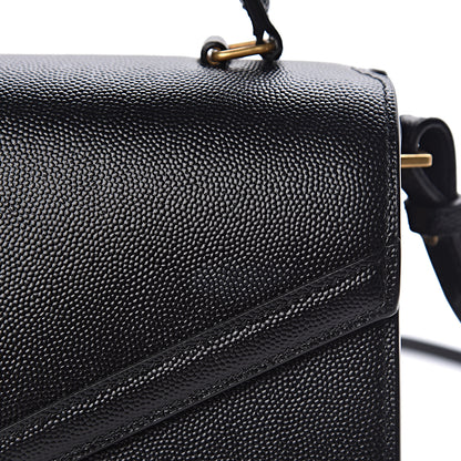 Saint Laurent Grain de Poudre Medium Classic Monogram Cassandra Top Handle Black Rouge Legion 9 of 13