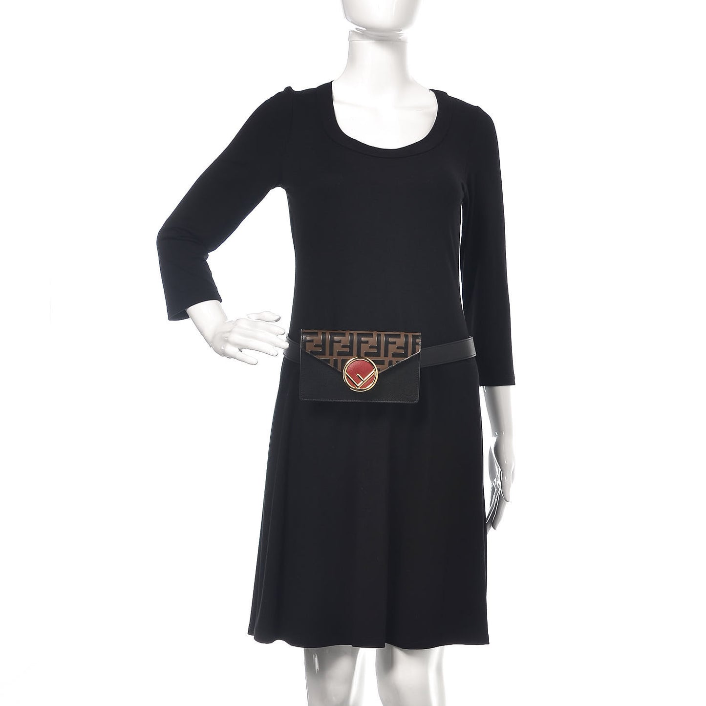 Vitello Cruise F is Fendi Bi-Color FF 1974 Embossed Envelope Belt Bag Maya Black