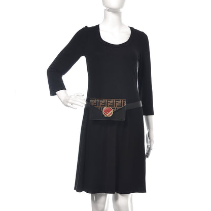 Fendi Vitello Cruise F is Fendi Bi-Color FF 1974 Embossed Envelope Belt Bag Maya Black 3 of 11