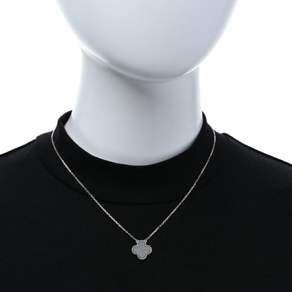 Van Cleef & Arpels 18K Yellow Gold Black Onyx Vintage Alhambra Pendant Necklace 3 of 5