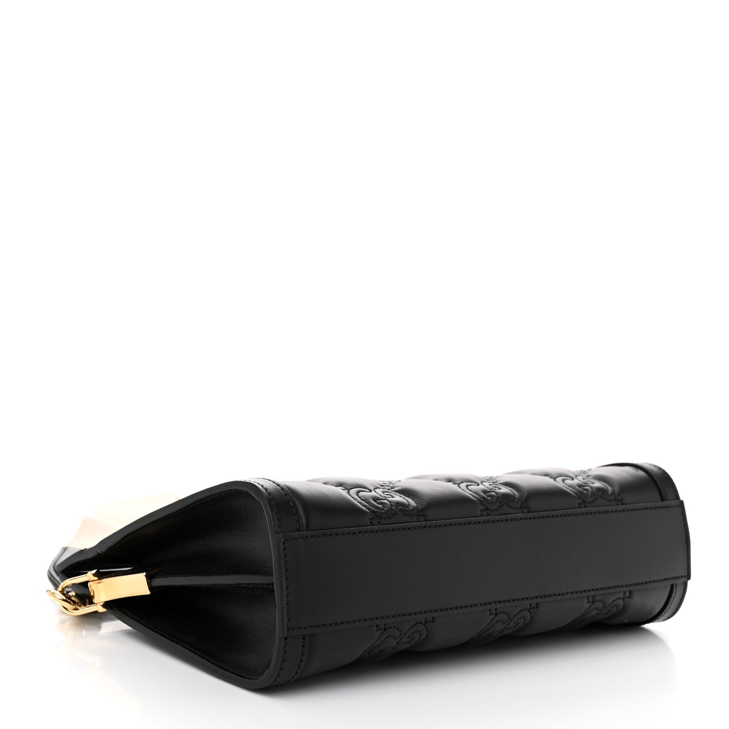 Gucci Calfskin GG Matelasse Small Slim Chain Shoulder Bag Black Natural 4 of 11