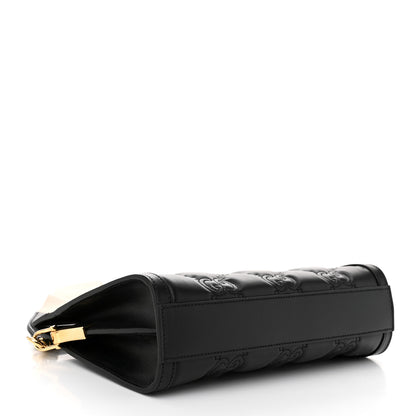 Gucci Calfskin GG Matelasse Small Slim Chain Shoulder Bag Black Natural 4 of 11