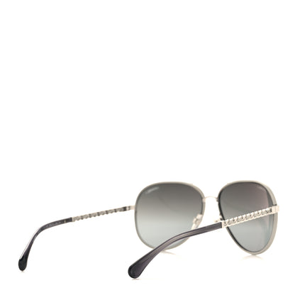 Chanel Lambskin Aviator Chain Sunglasses 4219-Q Grey 4 of 8