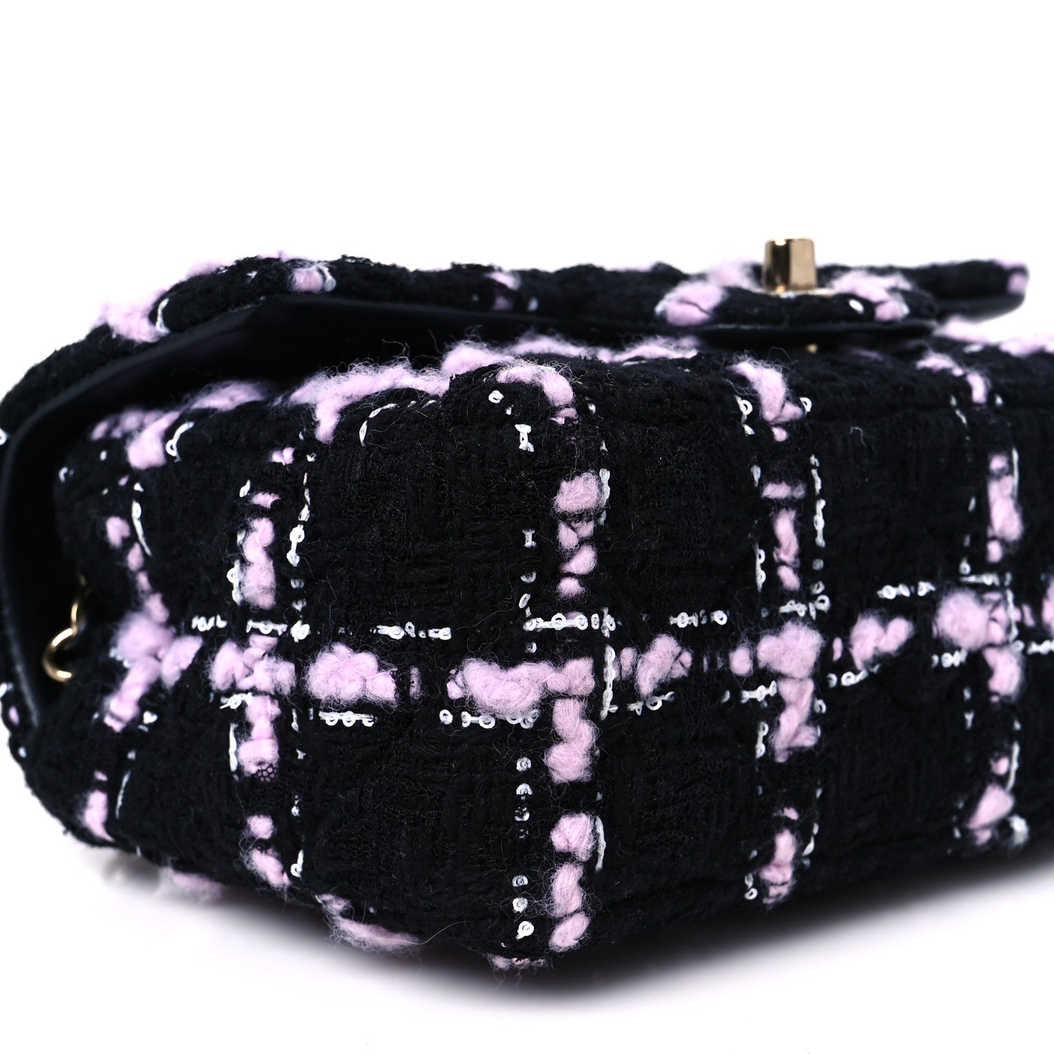 Chanel Tweed Quilted Mini Rectangular Flap Black Pink White 10 of 11