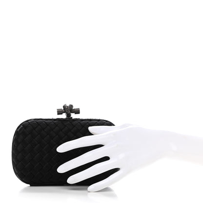 Bottega Veneta Satin Intreccio Impero Ayers Knot Clutch Black 2 of 6