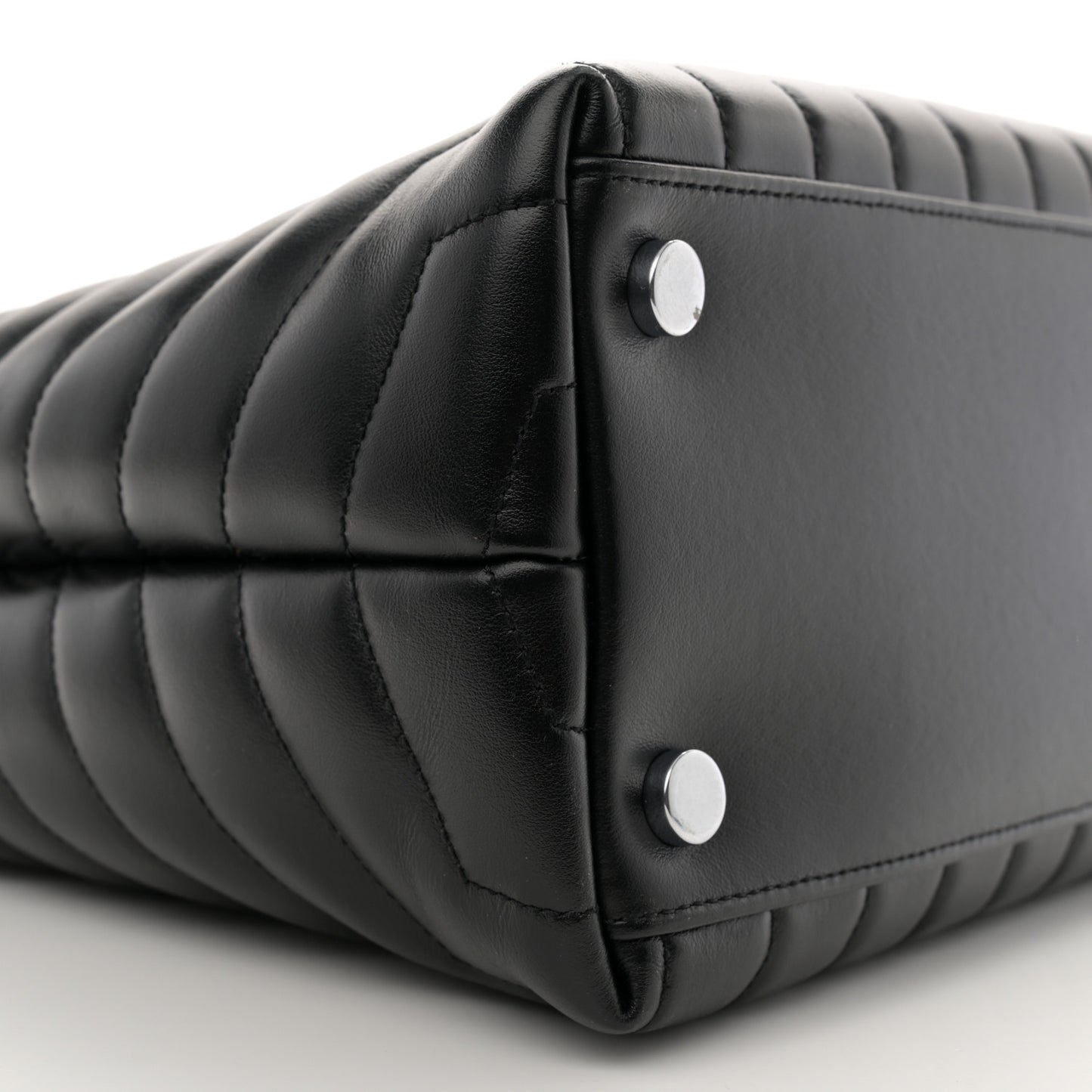 Calfskin Y Quilted Monogram Large Loulou Shopper Black