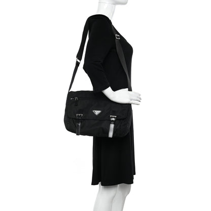 Prada Tessuto Nylon Messenger Bag Black 2 of 9