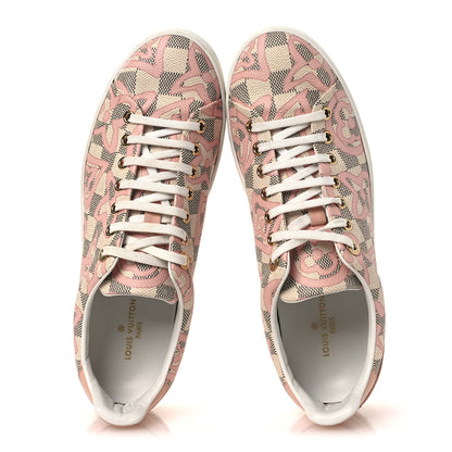 Louis Vuitton Damier Azur Tahitienne Bora Bora Sneakers 40 Rose Ballerine 2 of 12