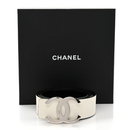 Chanel Calfskin CC Reversible Belt 95 38 Black White 6 of 6