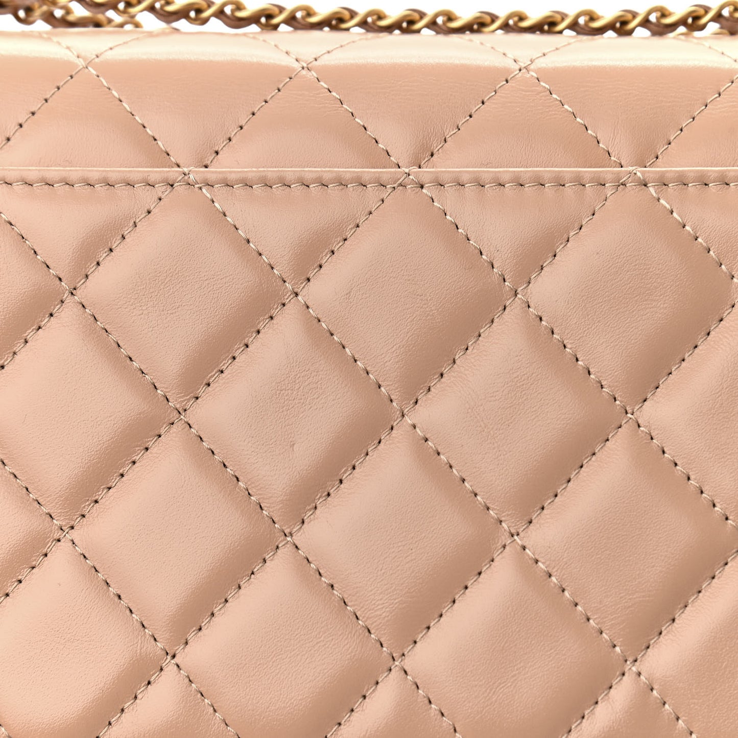 Calfskin Quilted Perfect Fit Wallet On Chain WOC Beige
