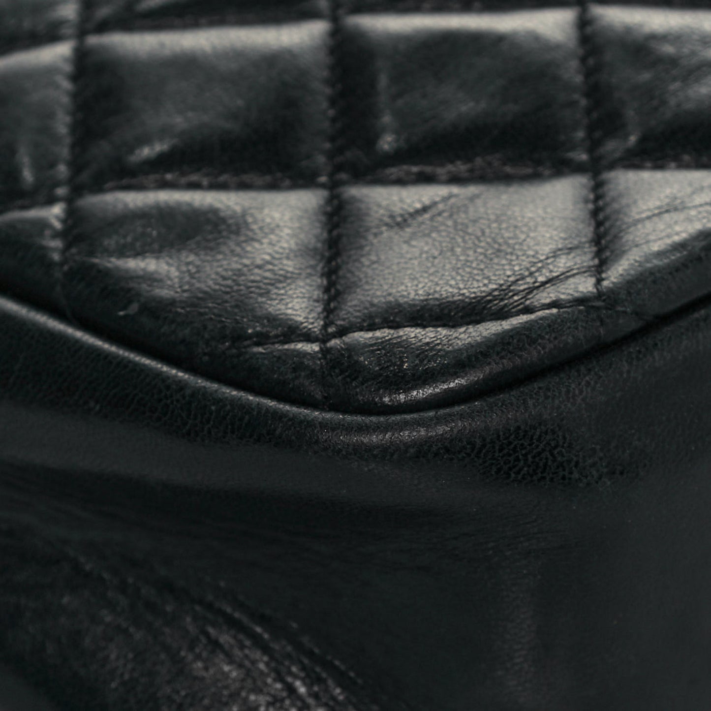 Lambskin Quilted Shoulder Bag Black