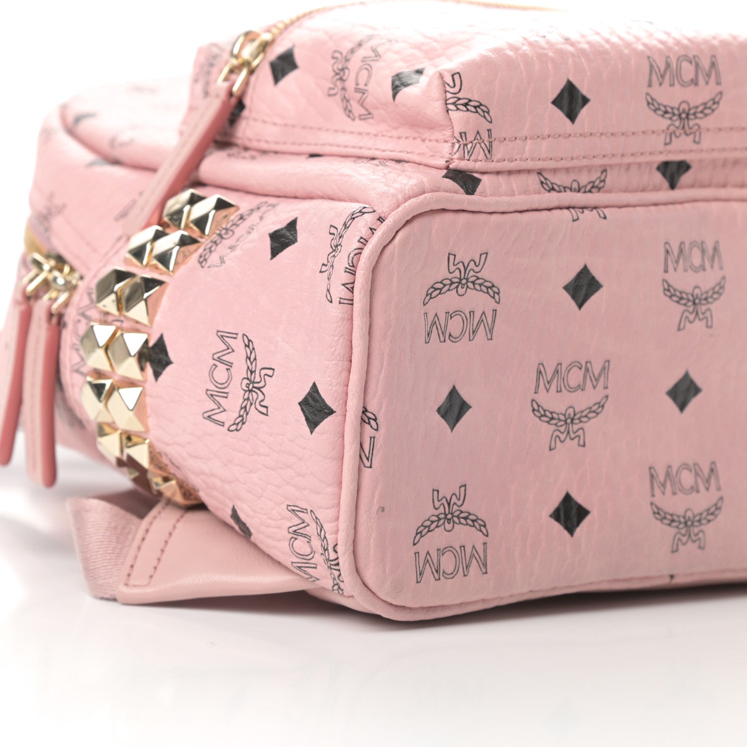 MCM Visetos Side Stud Mini Stark Backpack Pink 10 of 11