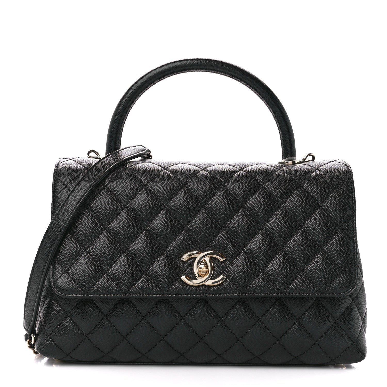 Chanel Caviar Quilted Small Coco Handle Flap Black 1 of 12