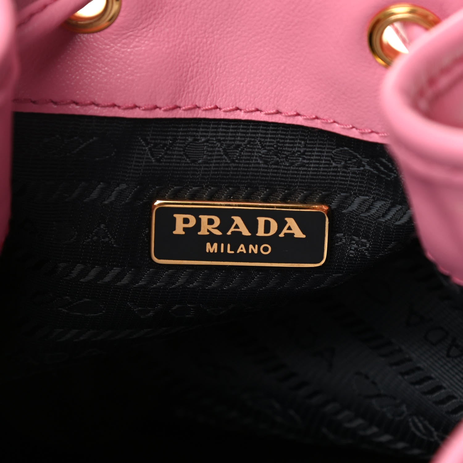 Prada Light Calfskin Saffiano Mini Bucket Crossbody Bag Begonia 6 of 9