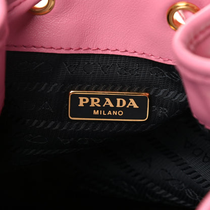 Prada Light Calfskin Saffiano Mini Bucket Crossbody Bag Begonia 6 of 9