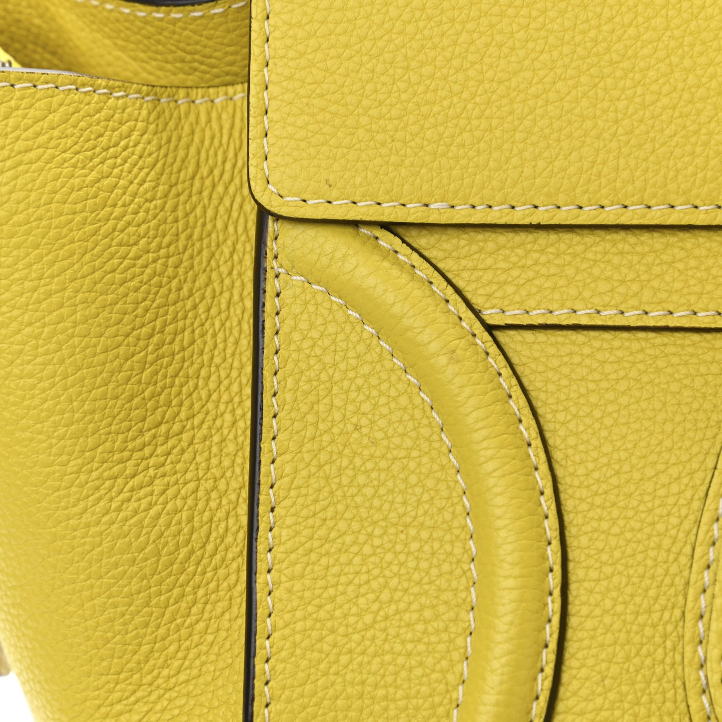Drummed Calfskin Mini Luggage Citron