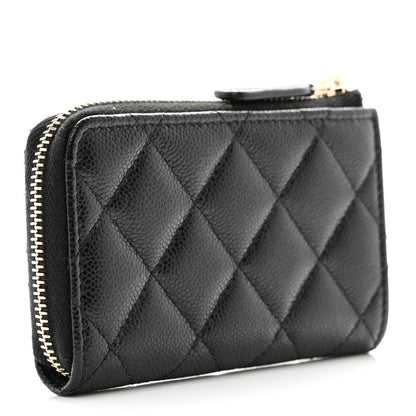 Chanel Caviar Quilted Zipped Key Holder Case Black 3 of 8