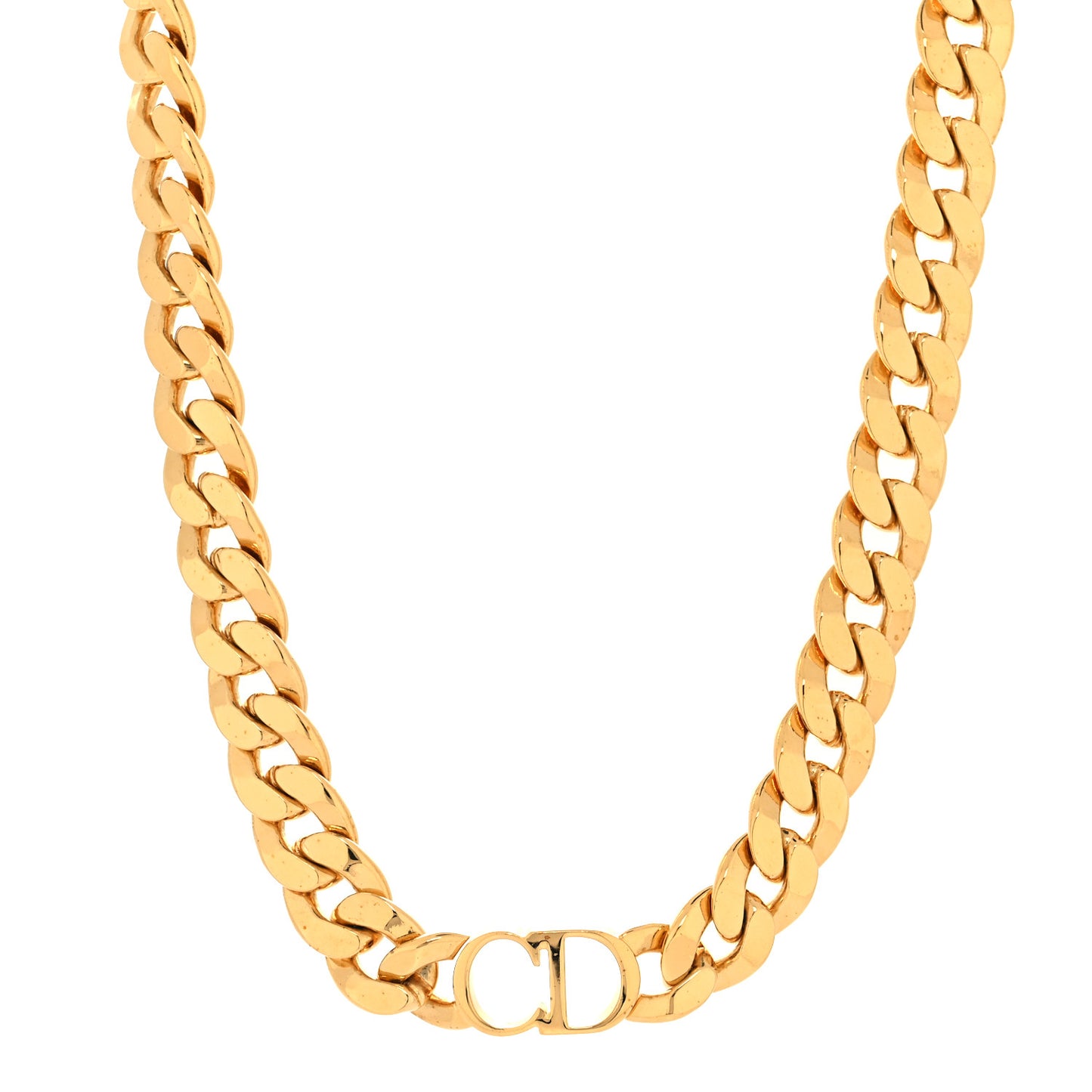 Metal CD Choker Necklace Gold