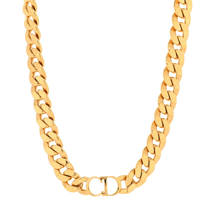 Christian Dior Metal CD Choker Necklace Gold 1 of 5